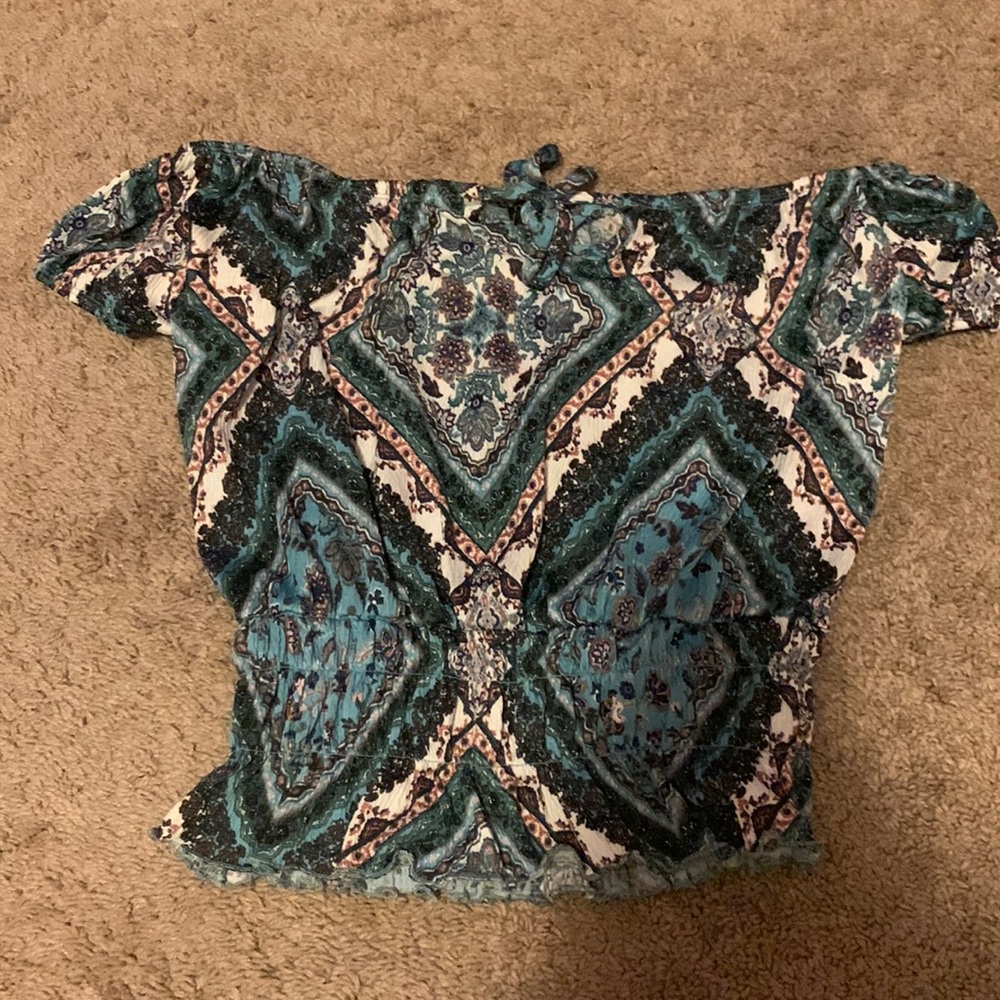 Multi colored, medium, Rue21 off the shoulder top.
